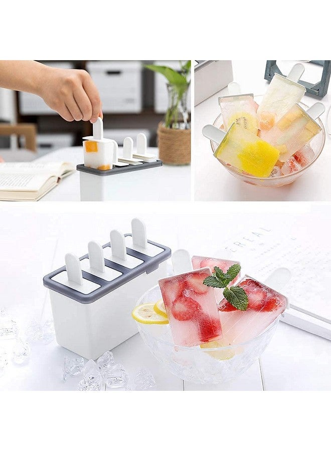 ZURATO Plastic Homemade Ice Lolly Popsicle Mold Reusable Ice Cream Molds, Kulfi Candy Maker Dishwasher Safe Durable Ice Pop Molds Tray-Pack Of 2, 13.5 x 7 x 8 Centimeters - Image 5