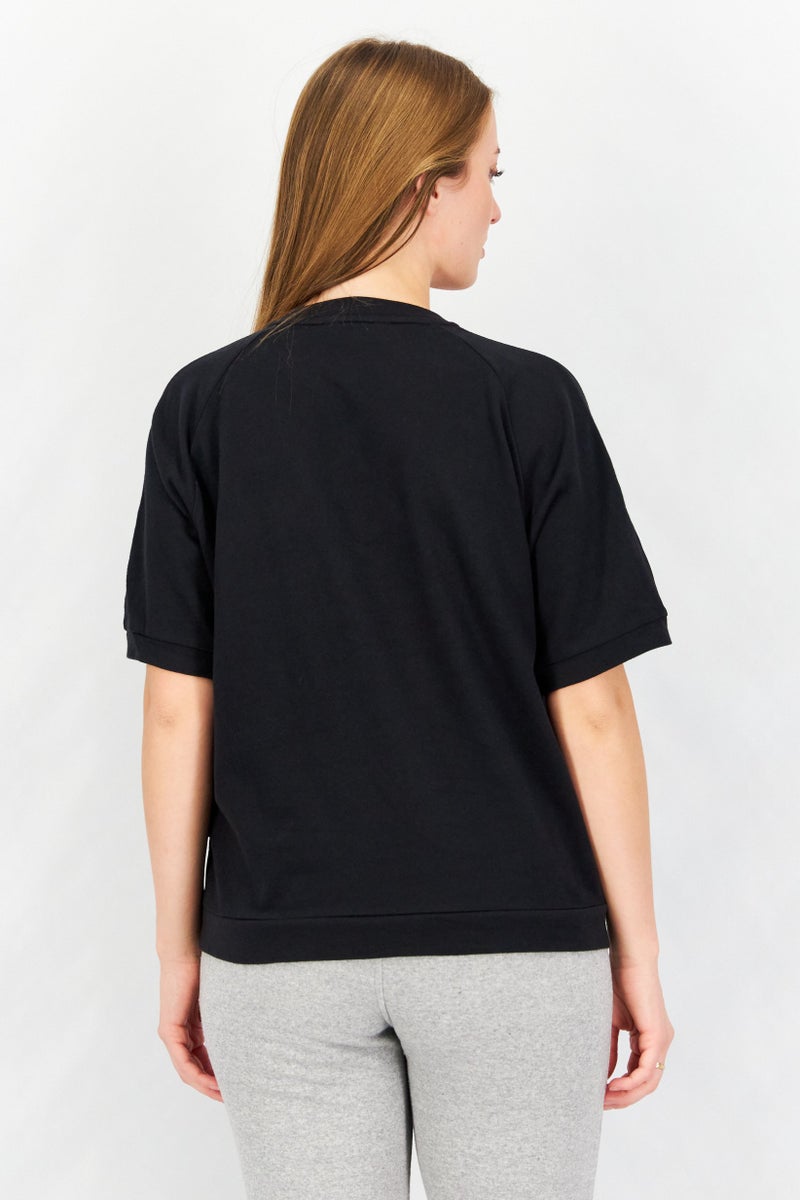 Aigle تي شيرت نسائي بياقة دائرية وأكمام قصيرة، أسود - Image 4