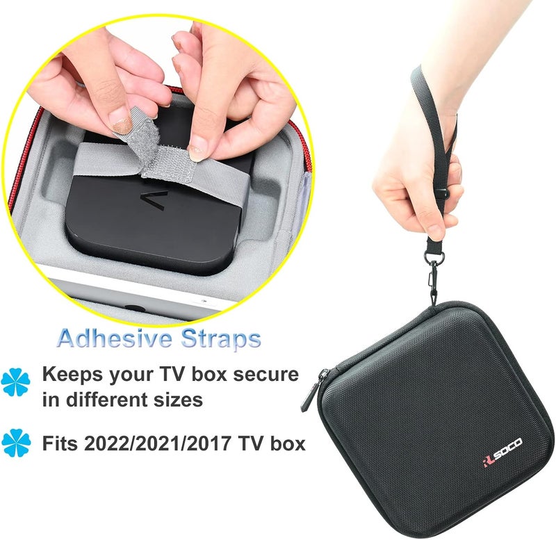 آر كيه باي كيس حقيبة صلبة لجهاز Xiaomi Mi Box S TV (الجيل الثاني/ا��أول) و Apple TV 4K (الجيل الثالث/الثاني/الأول) ومشغل وسائط Apple Streaming tv 4K من RLSOCO (الحقيبة فقط) - Image 5