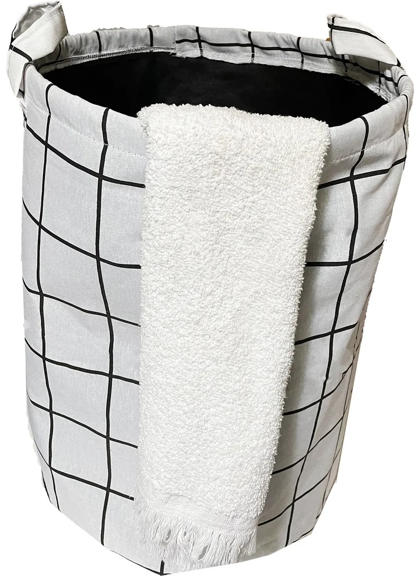 Nelson Laundry Basket Double Layer Fabric Foldable Basket - White Panel