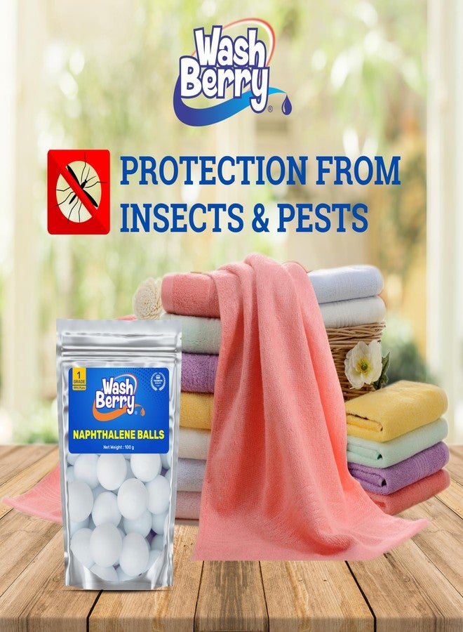 WashBerry Naphthalene Balls for Wardrobe, Bathroom & Shoe Rack – Anti-Moth & Odor Remover – Long-Lasting Freshness (100g - Image 4