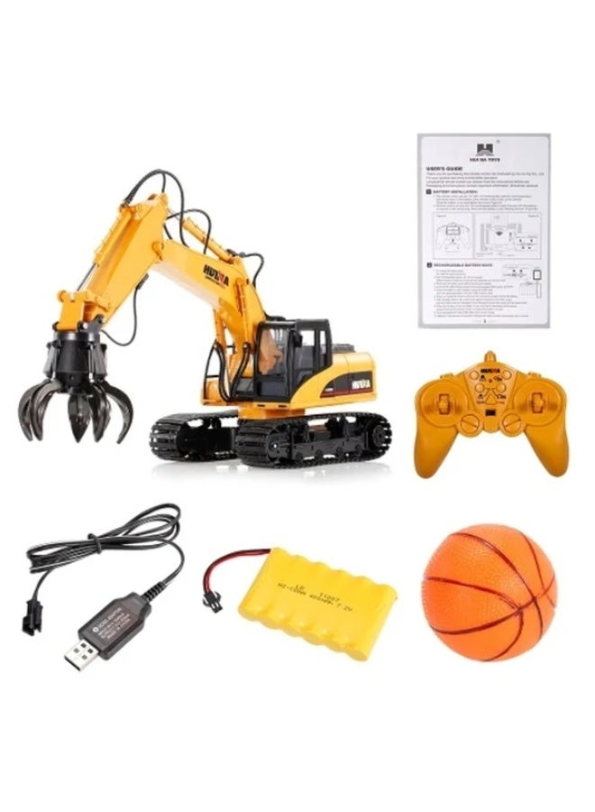 Huina 1571 1:14 RC Grabber Excavator Remote Control Construction Vehicle with Functional Grab Arm - Image 2