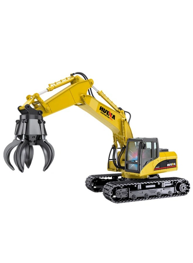 Huina 1571 1:14 RC Grabber Excavator Remote Control Construction Vehicle with Functional Grab Arm - Image 1