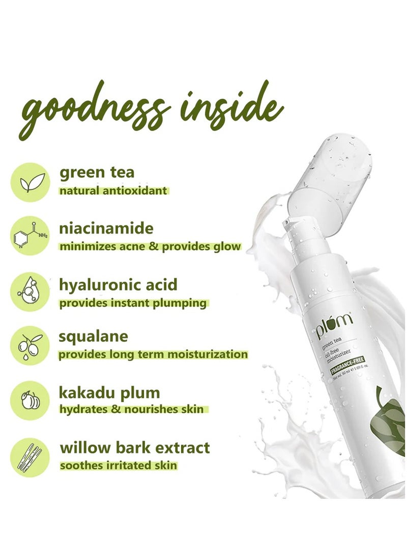Plum Plum Green Tea Oil Free Moisturizer For Daily Use Moisturiser for Face Fights Pimples Controls Excess Oil Hydrates Skin Fragrance Free 50ml  - Image 3