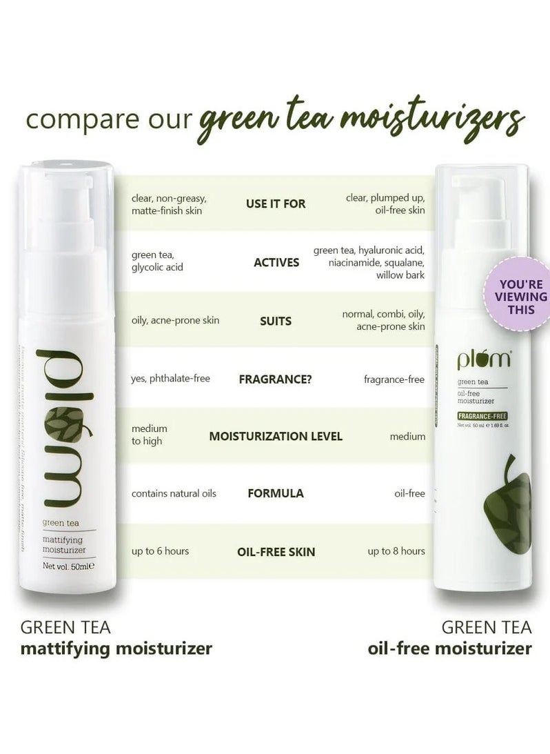 Plum Plum Green Tea Oil Free Moisturizer For Daily Use Moisturiser for Face Fights Pimples Controls Excess Oil Hydrates Skin Fragrance Free 50ml  - Image 4