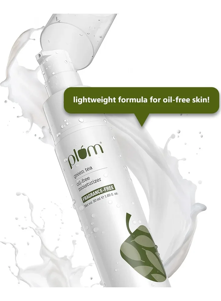 Plum  Plum Green Tea Oil Free Moisturizer For Daily Use Moisturiser for Face Fights Pimples Controls Excess Oil Hydrates Skin Fragrance Free 50ml  | Best Price UAE