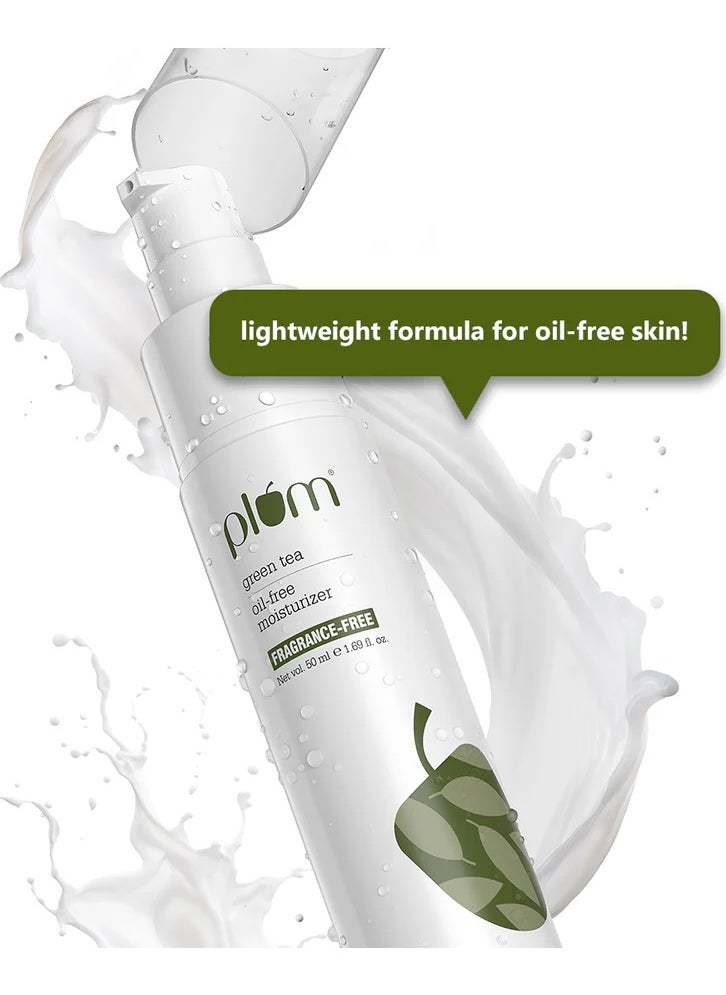 Plum Plum Green Tea Oil Free Moisturizer For Daily Use Moisturiser for Face Fights Pimples Controls Excess Oil Hydrates Skin Fragrance Free 50ml  - Image 5