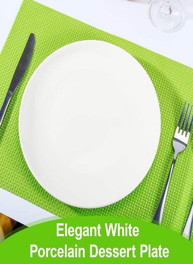 PLMMOUT 6 PCS White Dessert Plates, 6 Inch Ceramic Salad Plate, Round Appetizer Plates, Small Porcelain Serving Plate for Dessert Snack Appetizer Salad Dinner, Dishwasher Safe - Image 4