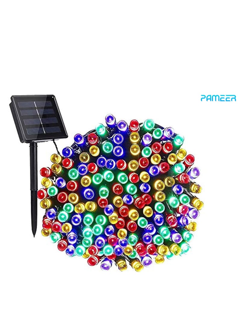 PAMEER Pameer™, Solar Powered LED String Lights, 10m 100 LED Fairy String Lights for Home Decoration Christmas EID Ramadan Diwali Wedding Party, Box Button Control 8 Modes LED String Lights with Black Wire  - Image 1