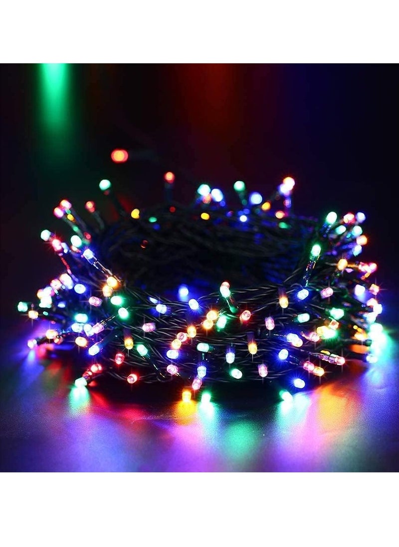 PAMEER Pameer™, Solar Powered LED String Lights, 10m 100 LED Fairy String Lights for Home Decoration Christmas EID Ramadan Diwali Wedding Party, Box Button Control 8 Modes LED String Lights with Black Wire  - Image 4