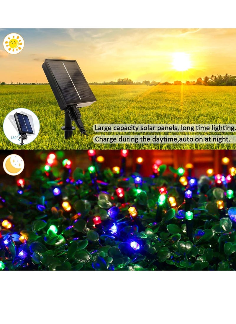 PAMEER Pameer™, Solar Powered LED String Lights, 10m 100 LED Fairy String Lights for Home Decoration Christmas EID Ramadan Diwali Wedding Party, Box Button Control 8 Modes LED String Lights with Black Wire  - Image 5