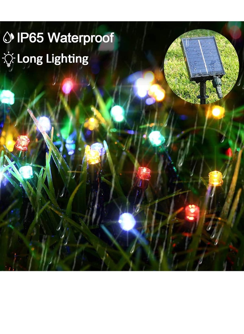 Pameer™, Solar Powered LED String Lights, 10m 100 LED Fairy String Lights for Home Decoration Christmas EID Ramadan Diwali Wedding Party, Box Button Control 8 Modes LED String Lights with Black Wire