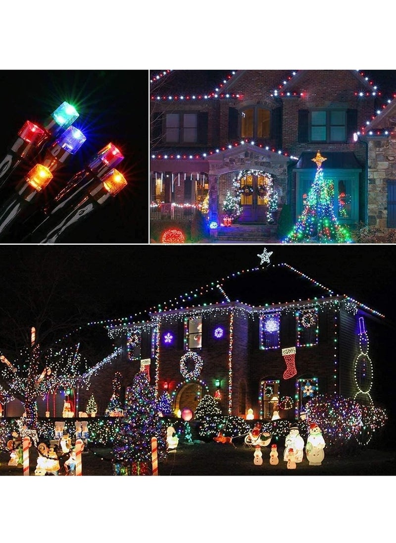 Pameer™, Solar Powered LED String Lights, 10m 100 LED Fairy String Lights for Home Decoration Christmas EID Ramadan Diwali Wedding Party, Box Button Control 8 Modes LED String Lights with Black Wire