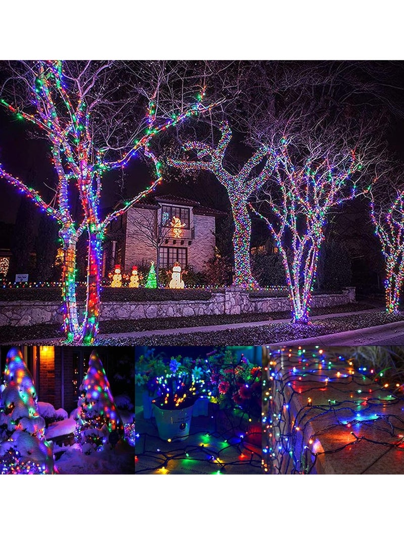 Pameer™, Solar Powered LED String Lights, 10m 100 LED Fairy String Lights for Home Decoration Christmas EID Ramadan Diwali Wedding Party, Box Button Control 8 Modes LED String Lights with Black Wire