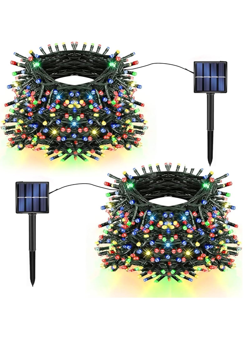 Pameer™, Solar Powered LED String Lights, 10m 100 LED Fairy String Lights for Home Decoration Christmas EID Ramadan Diwali Wedding Party, Box Button Control 8 Modes LED String Lights with Black Wire