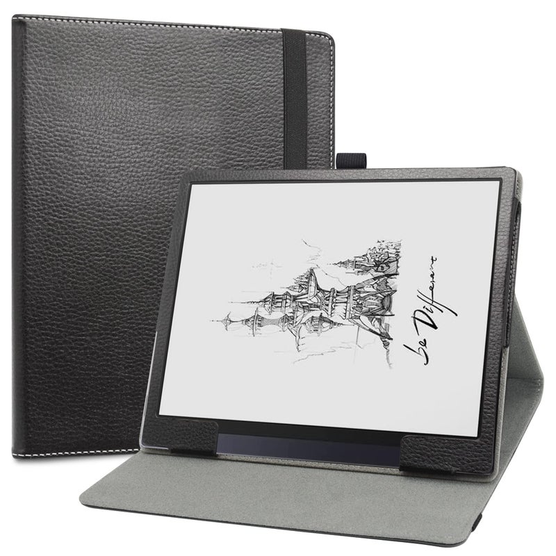 LiuShan Compatible With BOOX Tab Ultra/Ultra C Pro Case - PU Leather Slim Folding Stand Cover for 10.3" ePaper Tablet, Black - Image 1