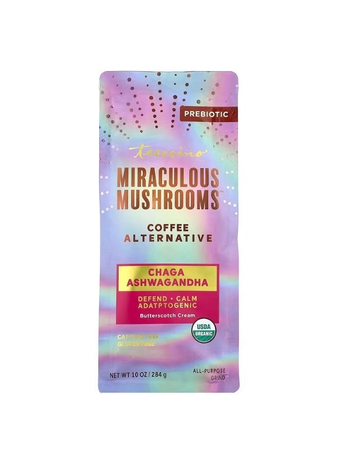 teeccino Mushroom Herbal Coffee Chaga Ashwagandha Medium Roast Caffeine Free 10 oz 284 g - Image 1