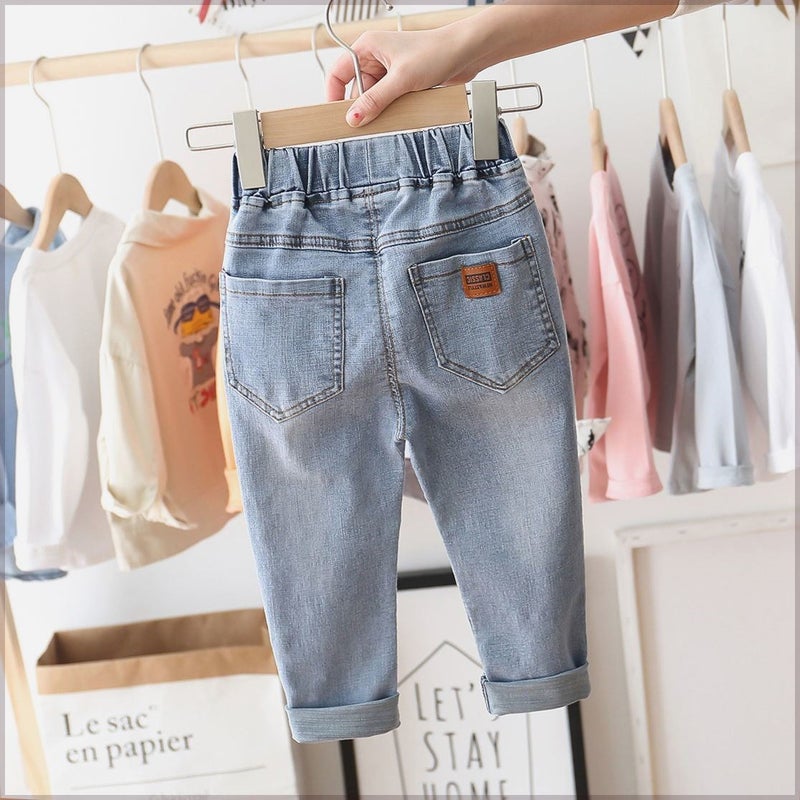 Boys' Stretch Jeans Girls' New Arrival Children'S Pants Slim-Fit Trendy Trousers For Boys And Baby - Image 2