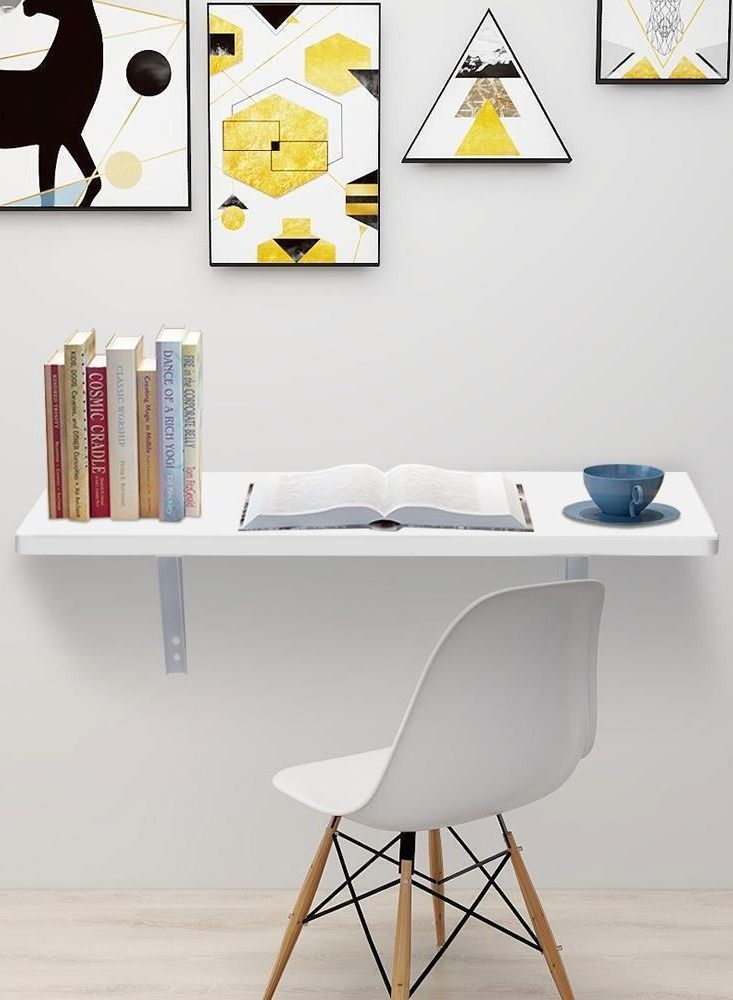 MARGOUN Wall Mounted Table Folding Drop Leaf Wall Desk Floating Shelf Heavy Duty Durable for Laundry Room Wall Shelf Dining Table Study Desk (30*60 CM) - Image 4