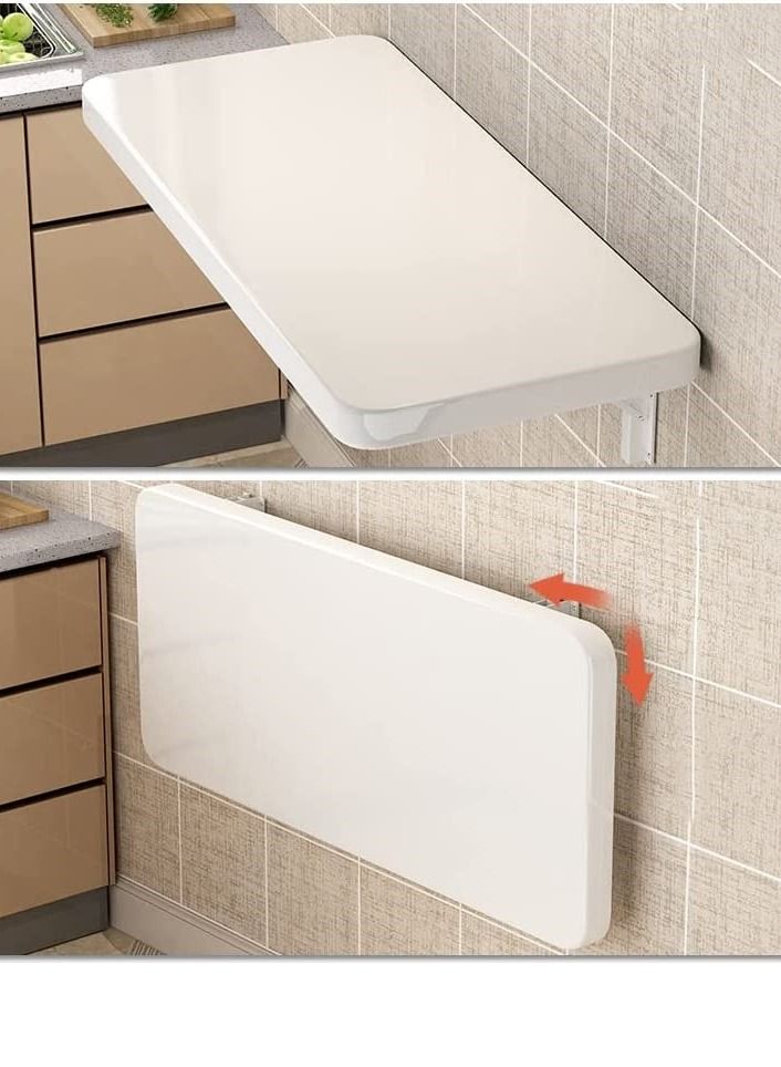 MARGOUN Wall Mounted Table Folding Drop Leaf Wall Desk Floating Shelf Heavy Duty Durable for Laundry Room Wall Shelf Dining Table Study Desk (30*60 CM) - Image 2