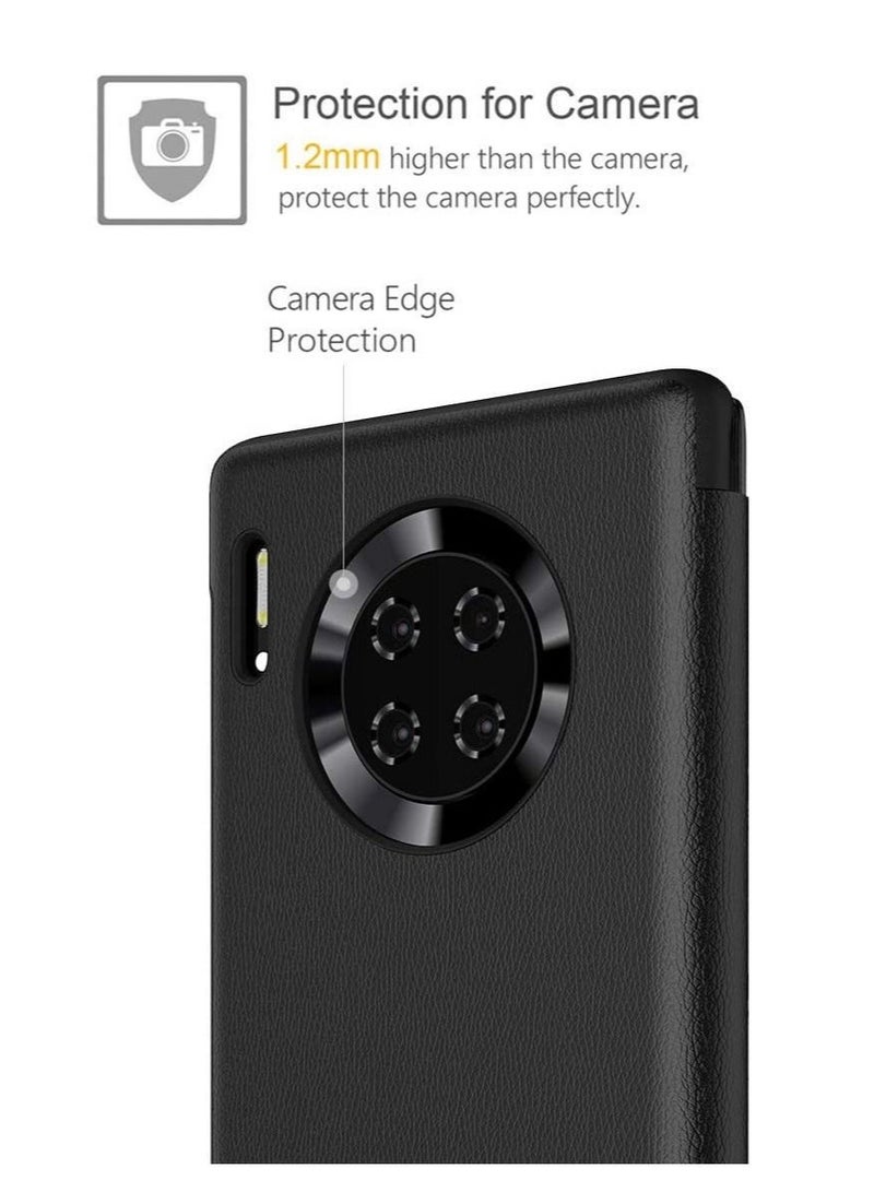 Captaintech PU Leather Smart View Window Flip Cover for Huawei Mate 30 Pro (6.53in, Orange) - Image 5