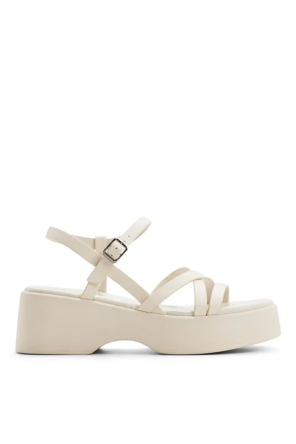Call it Spring Venetiaa Ladies White Wedge Sandals