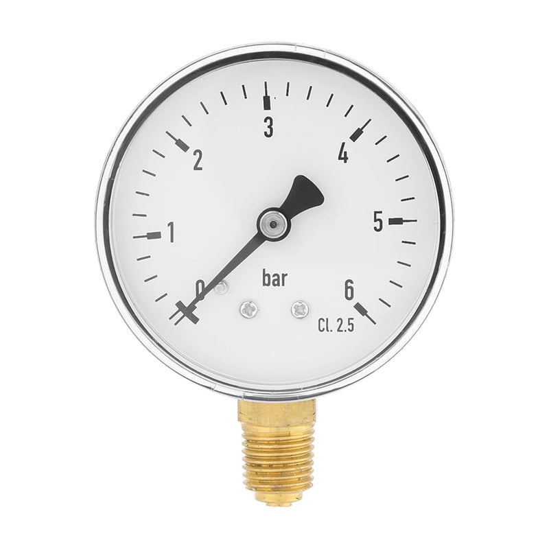 Side Mount Pressure Gauge 1 4 NPT 0 6 Bar Range 6cm Dial Compact Durable Industrial Automotive - Image 1