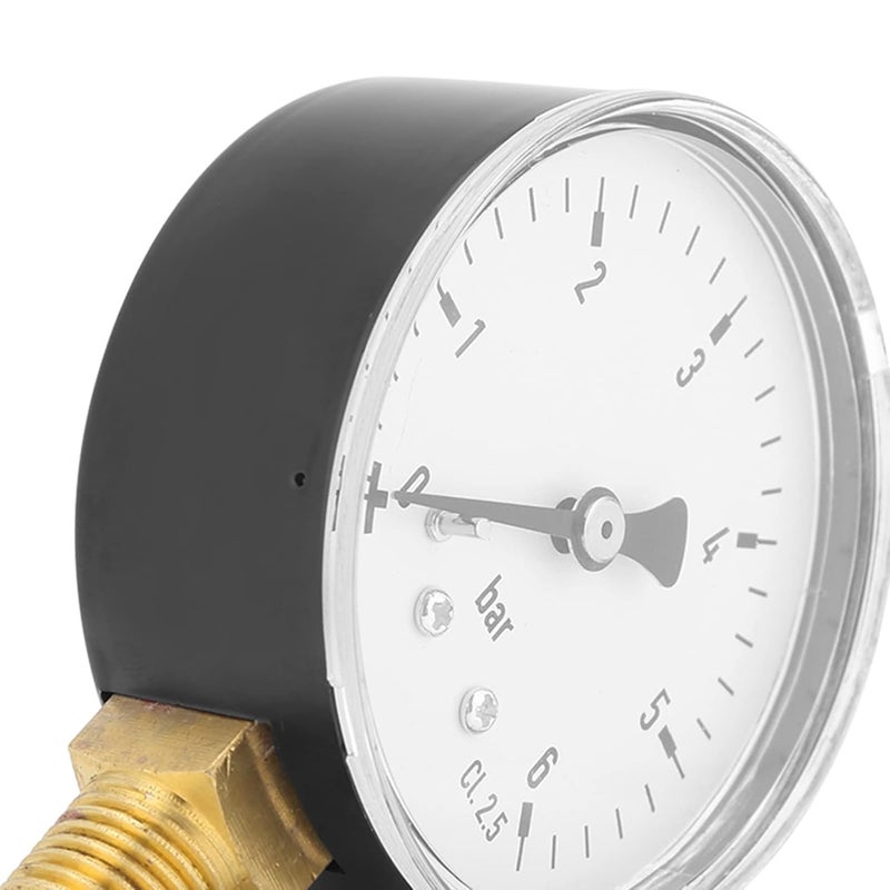 Side Mount Pressure Gauge 1 4 NPT 0 6 Bar Range 6cm Dial Compact Durable Industrial Automotive - Image 3