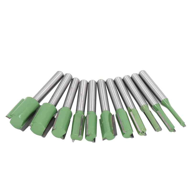 11PCS 6mm Shank Router Bit Set, Tungsten Steel Alloy Straight Bits with Double Flute, Professional Woodworking Tools for Trimming Carving and Chamfering, Includes 11 Different Size - Image 4