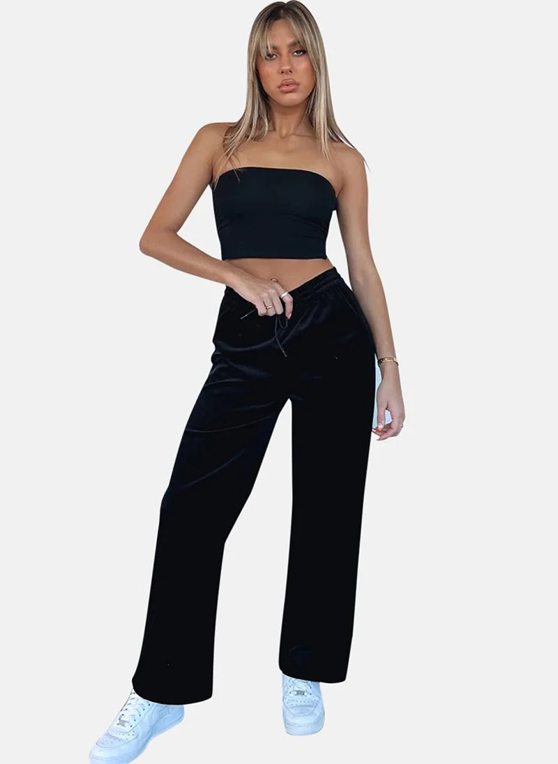 يونيكي Black Plain Casual Trouser
