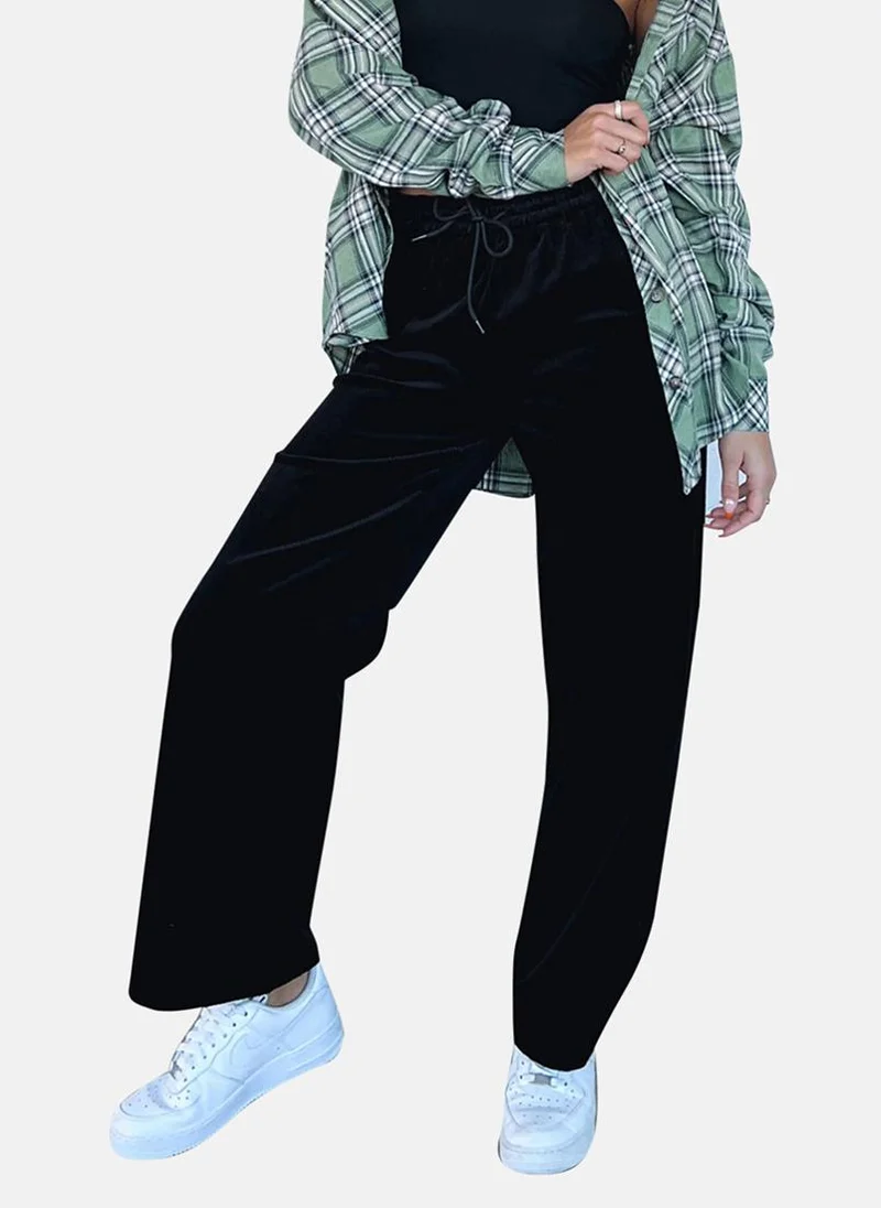 يونيكي Black Plain Casual Trouser
