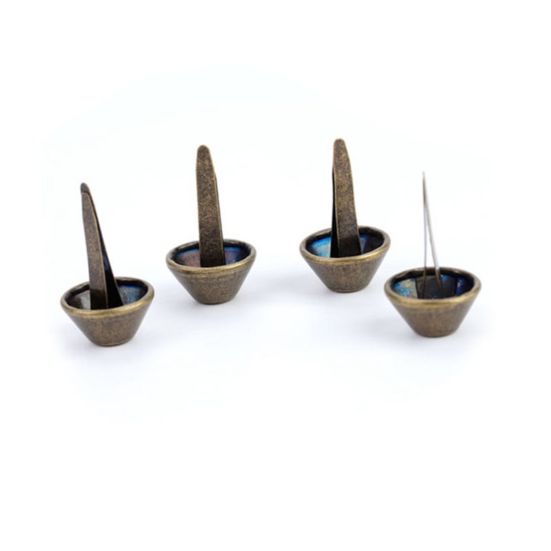 50Pcs Purse Handbag Cone Feet Nailhead Stud Spike Leather Craft Supplies (Black 10mm) - Image 4