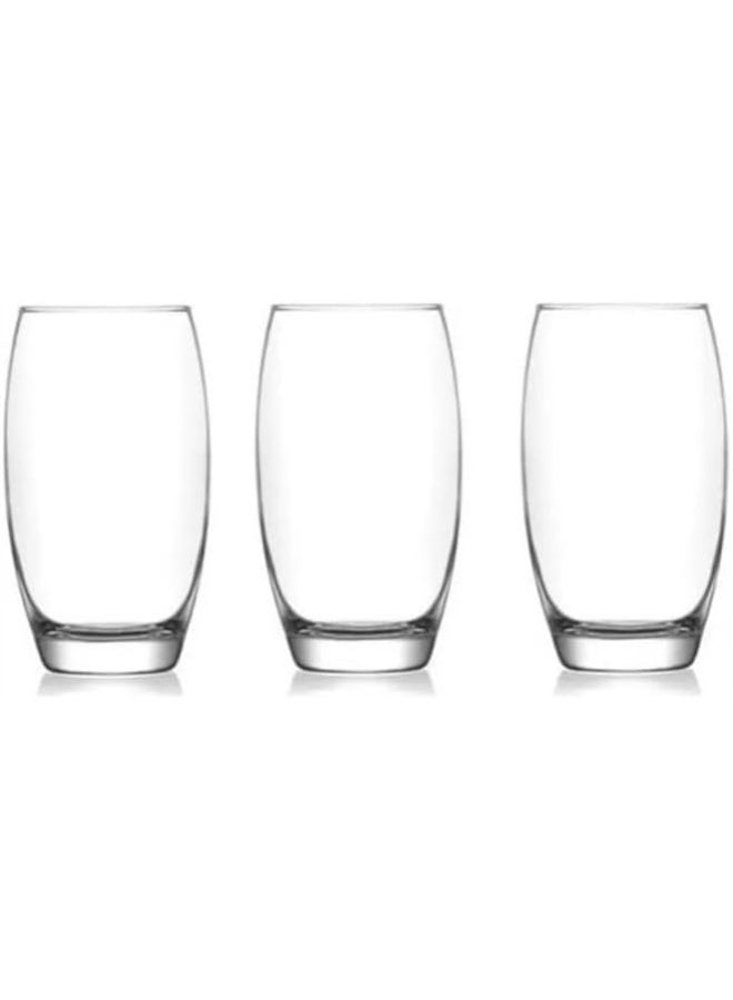 DAY TO DAY Lav Empire Transparent Long Drinking Glass Set 510Cc- 3Pcs