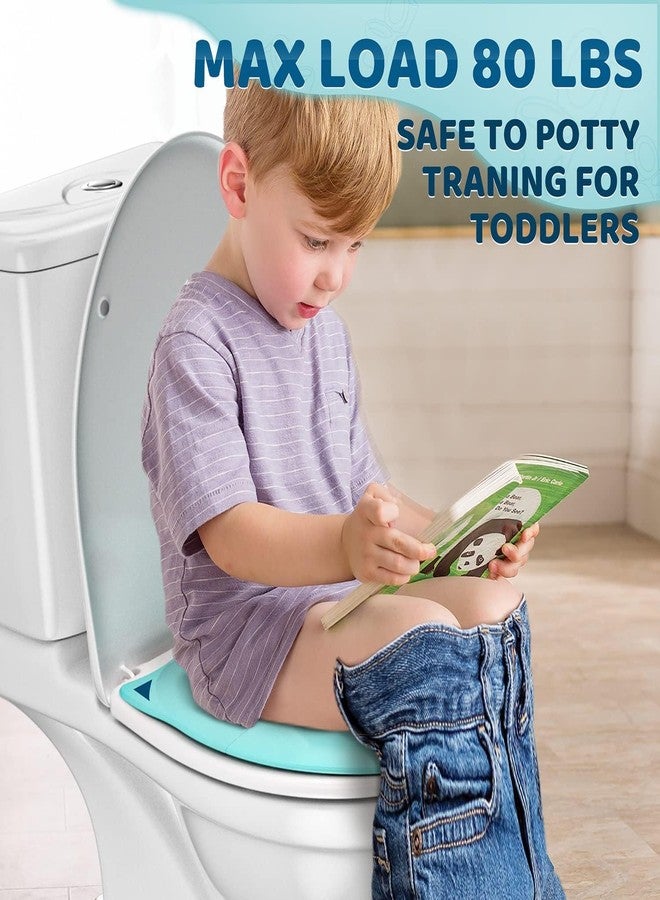 Xpandio Portable Folding Large Non Slip Silionce Pads Potty Training Seat for Kids Boys & Girls, Foldable Toddlers Toilet Seat, Recyclable Potty Seat Cover for Travel (BLUE) - Image 5