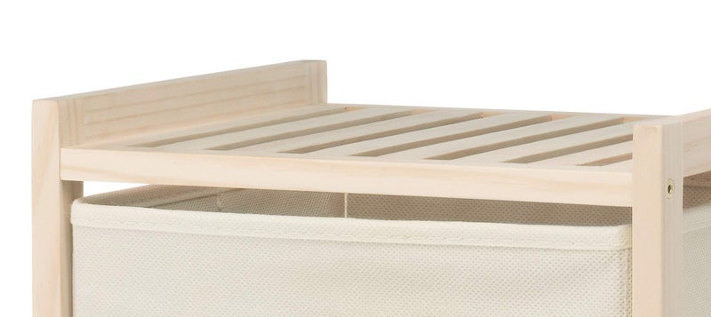 Whitmor منظم صندوق خشبي 3 أدراج من ويتمور، تخزين طبيعي من الصنوبر مع صناديق قماش قابلة للسحب، تجميع سهل، تصميم مدمج لخزانة غرفة النوم وحضانة، 11.0"L x 10.0"W x 25.5"H - Image 5