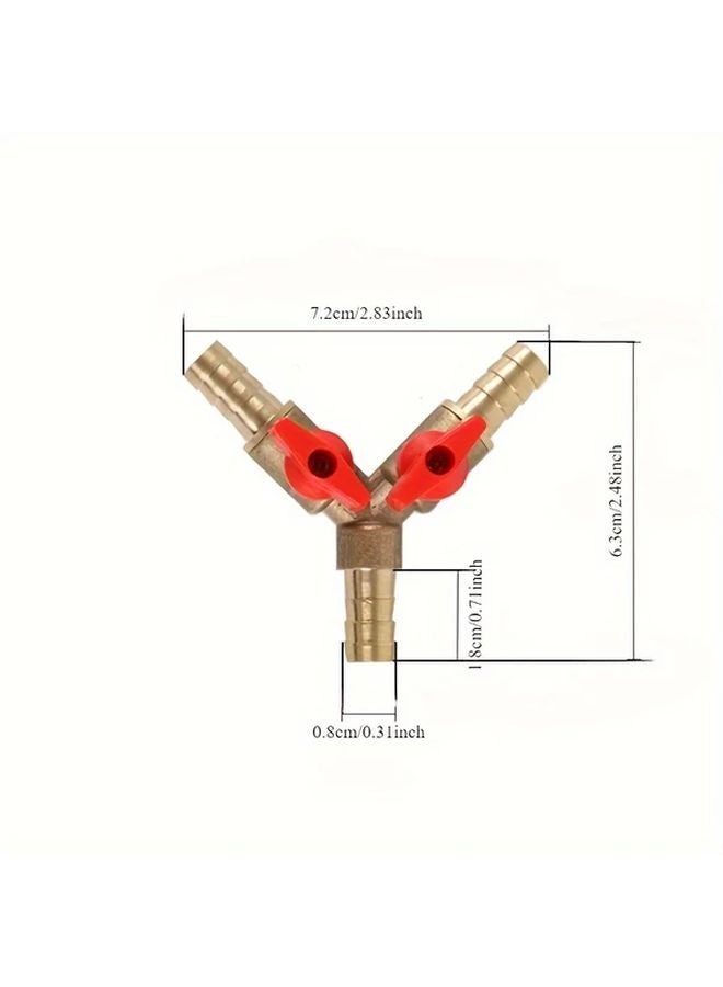 Premium Brass 3 Way Y Type Valve Adapter 8mm For Fuel Water Oil Air - Image 4