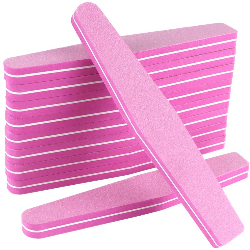 TKYZMS 10 Pack 100/180 Grit Nail Files and buffers,Double Sided Nail Files,Nail Buffer Block,Fingernail File,Sponge Buffing Nail File,for Acrylic/Natural Nails(Pink) - Image 1