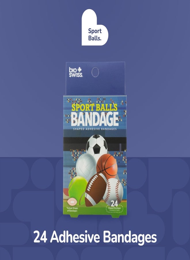 BioSwiss Bandages, Sports Balls Shaped Self Adhesive Bandage Set, Latex Free, Sterile Wound Care, 24 Count - Image 2