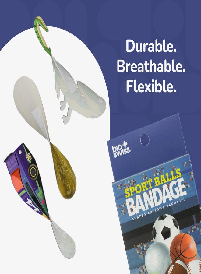 BioSwiss Bandages, Sports Balls Shaped Self Adhesive Bandage Set, Latex Free, Sterile Wound Care, 24 Count - Image 4