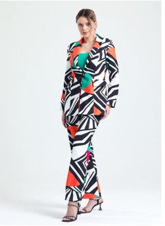 CONTESSA Graphic Printed Multi Color Elegant Suit