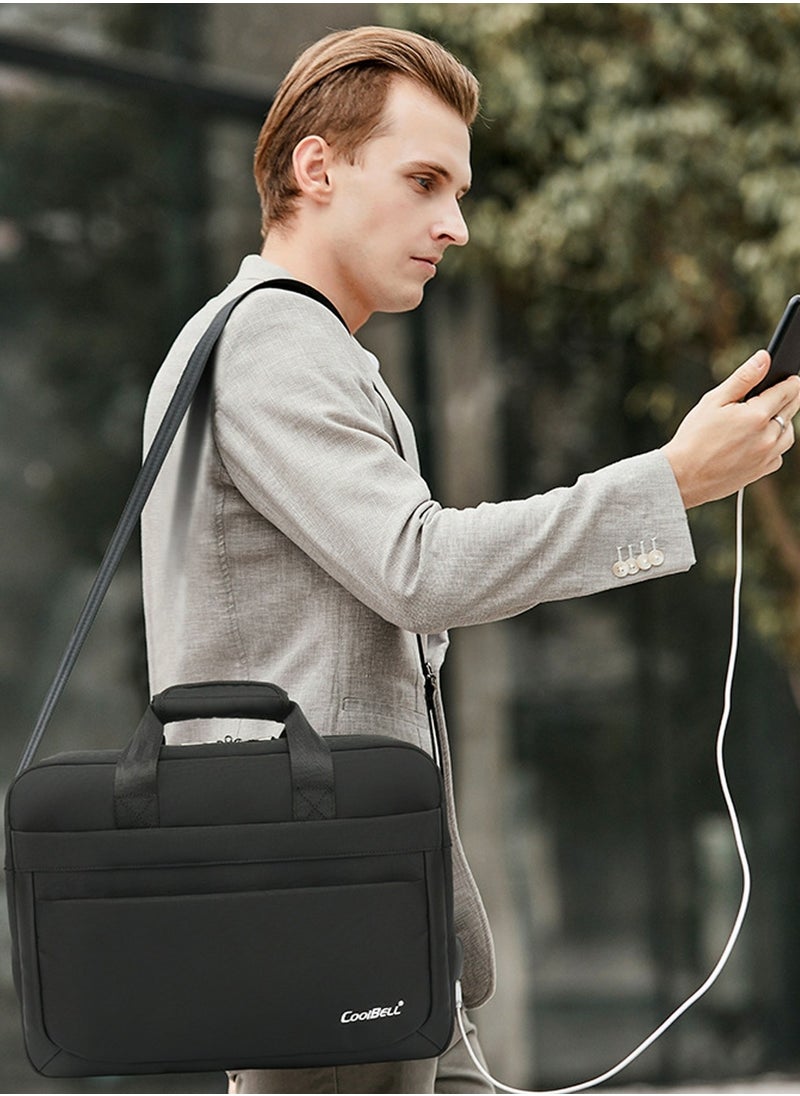 CoolBELL - Men's Large Capacity Laptop Bag Briefcase Black - Image 1