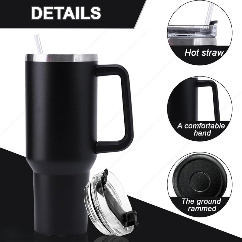 TRIVYOM Insulated Coffee Mug 40oz Stainless Steel Tumbler with Straw and Handle Vacuum Insulated Double Wall Vacuum Travel Coffee Mug Leakproof Coffee Mug 1200ML Multicolor - Image 5