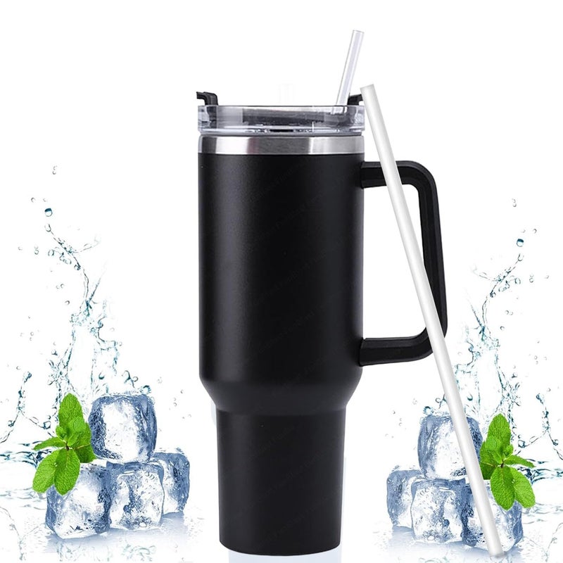 TRIVYOM Insulated Coffee Mug 40oz Stainless Steel Tumbler with Straw and Handle Vacuum Insulated Double Wall Vacuum Travel Coffee Mug Leakproof Coffee Mug 1200ML Multicolor - Image 1