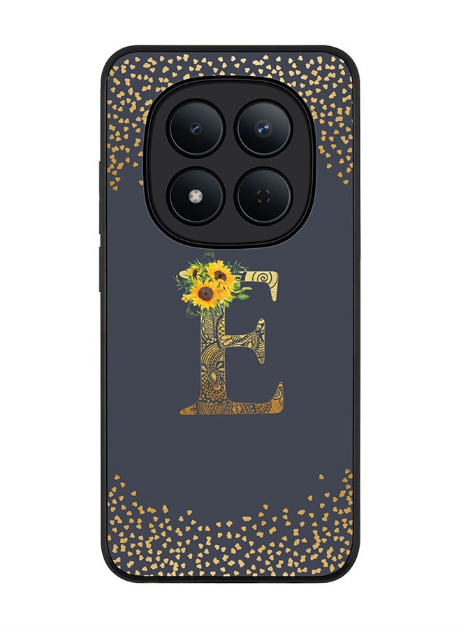 For Xiaomi Redmi Note 15 Pro 5G Case,Slim fit Camera Protection, Shockproof Thin Phone cover  - Custom Floral Monogram - E  (Grey )