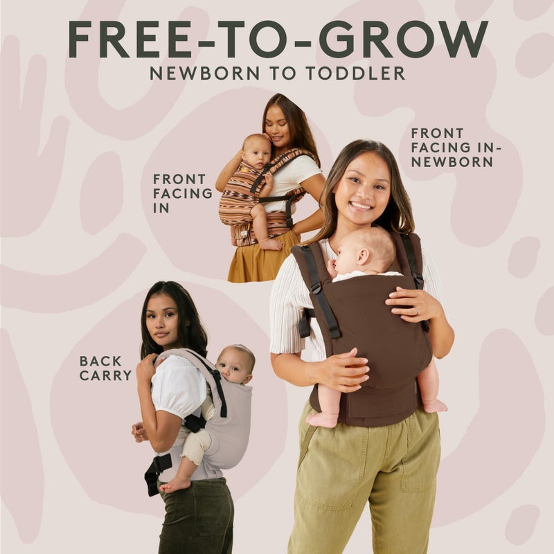 TULA Baby Tula Cotton Free-to-Grow Baby Carrier - Adjustable, Comfortable, Newborn to Toddler Carrier - Ergonomic Fit for 7lbs to 45lbs - Back & Front Carry Options - Play (Yellow/Hearts) - Image 3
