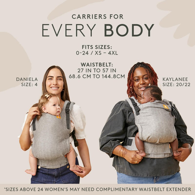 TULA Baby Tula Cotton Free-to-Grow Baby Carrier - Adjustable, Comfortable, Newborn to Toddler Carrier - Ergonomic Fit for 7lbs to 45lbs - Back & Front Carry Options - Play (Yellow/Hearts) - Image 5