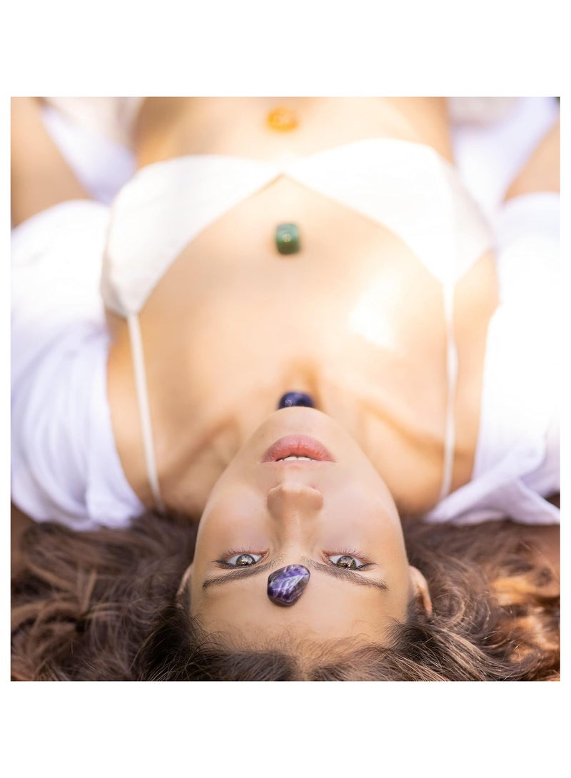 general Scented Crystal & Healing Stone Set with Wooden Gift Box Including 7 Frosted Gemstones, Amethyst, Rose Quartz, Quartz Crystal Dots, Stone Guide for Beginners, Meditation, Yoga - Image 4