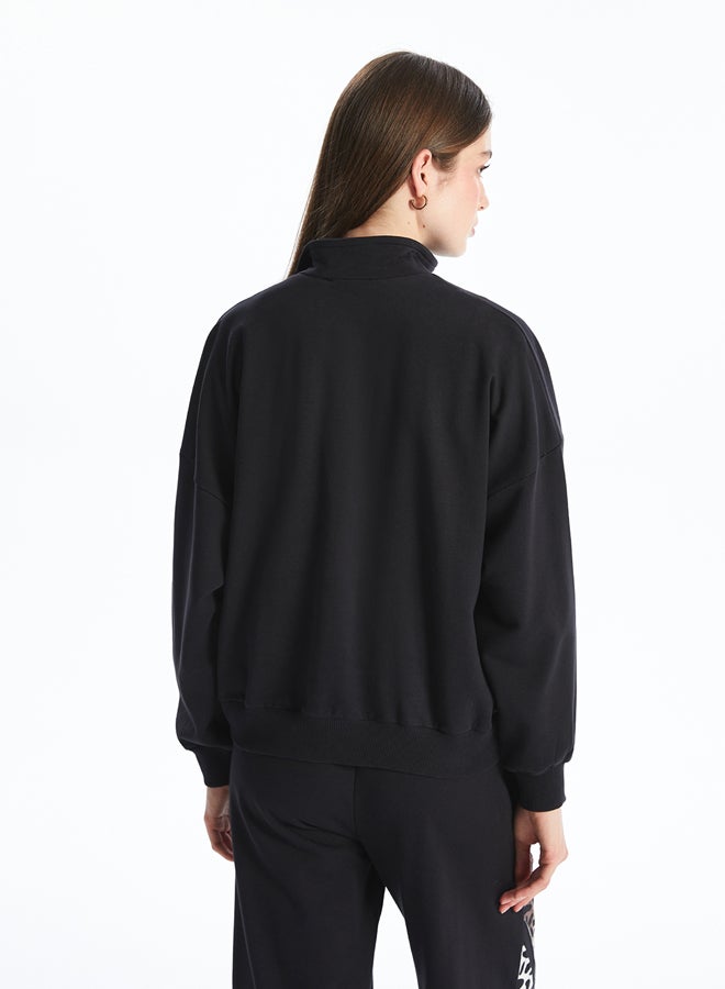 LC WAIKIKI Funnel Neck Leopard Print Women's Zip-Up Sweatshirt - Image 4