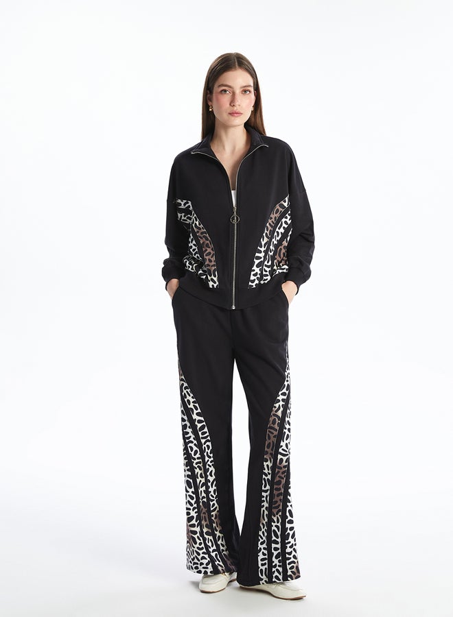 LC WAIKIKI Funnel Neck Leopard Print Women's Zip-Up Sweatshirt - Image 2