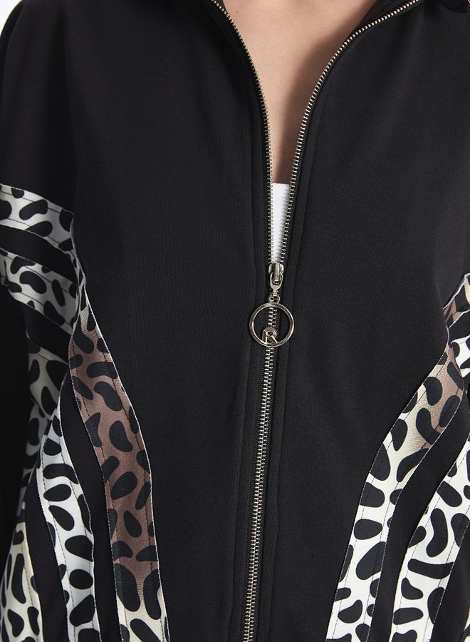 LC WAIKIKI Funnel Neck Leopard Print Women's Zip-Up Sweatshirt - Image 3